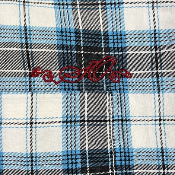 S.Oliver Men's  Blue & White Check Button Up Shirt size Medium - Picture 3 of 13